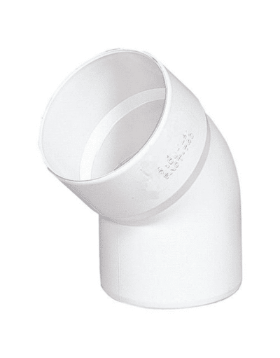ΚΑΜΠΥΛΗ 45° PVC ΛΕΥΚΗ